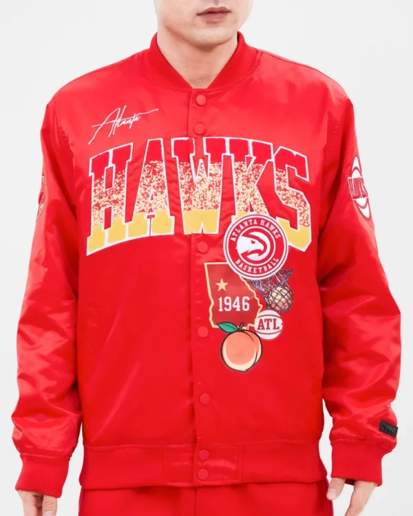 Atlanta Hawks Home Town Satin Red Jacket