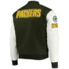 Green Bay Packers Logo Green and White Varsity Jacket