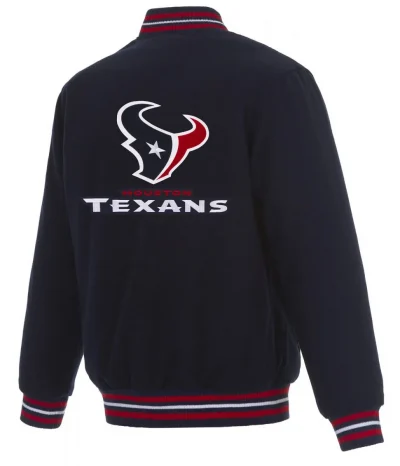 Houston Texans Navy Blue Bomber Wool Jacket