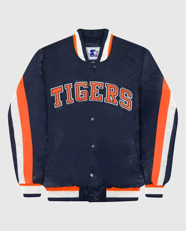 Detroit Tigers Varsity Satin Full-Snap Ace Jacket