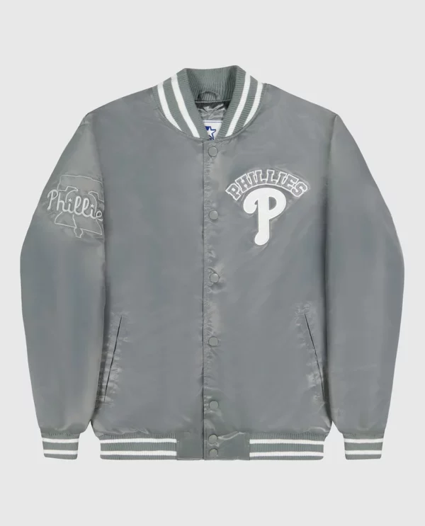 Ty Mopkins Philadelphia Phillies Varsity Satin Full-Snap Jacket