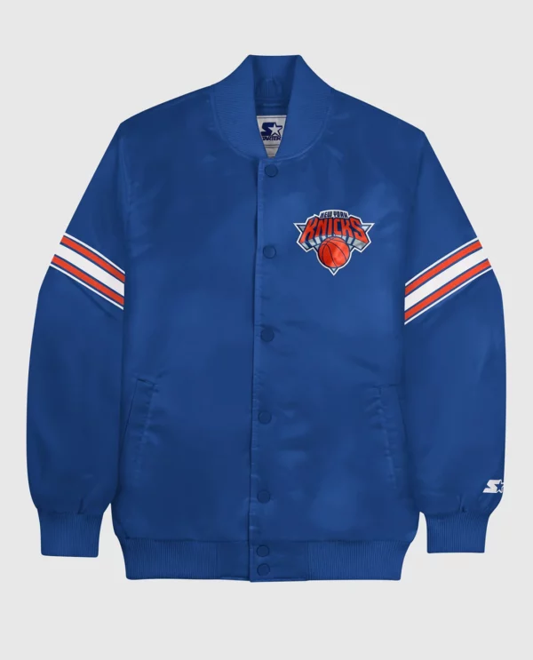 New York Knicks Varsity Satin Full-SnaXXp Jacket