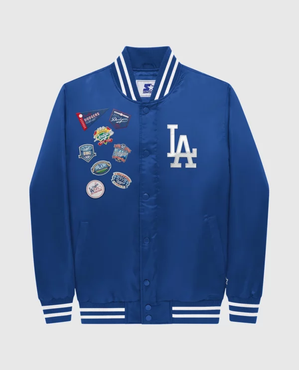 Los Angeles Dodgers Varsity Satin Full-Snap Jacket