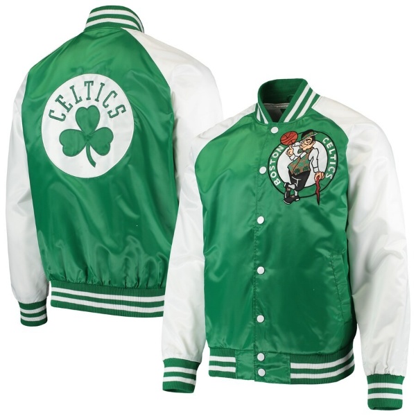 Men’s Boston Celtics Point Guard Satin Full-Snap Jacket