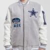 Dallas Cowboys Old English Wool Grey Varsity Jacket