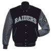 Las Vegas Raiders Letterman Black and Grey Jacket