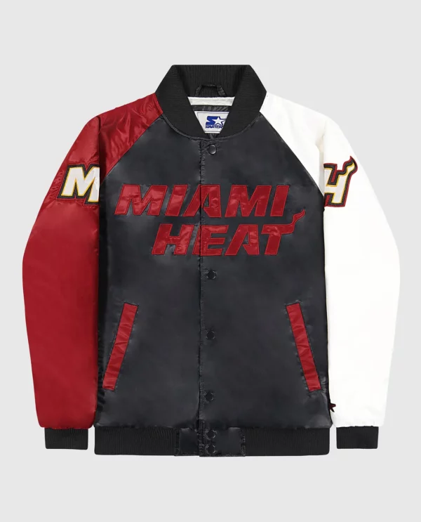 Miami Heat Varsity Satin Full-Snap Jacket