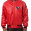 Washington Capitals Bomber Red Leather Jacket