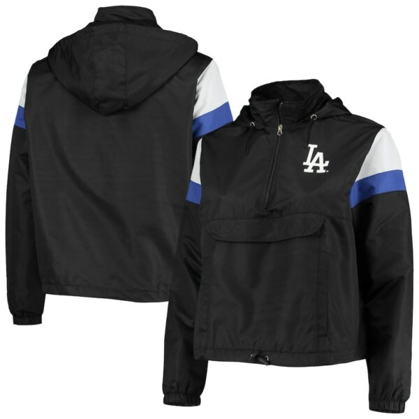 Los Angeles Dodgers Black/Royal Plus Size Anorak Quarter-Zip Hoodie