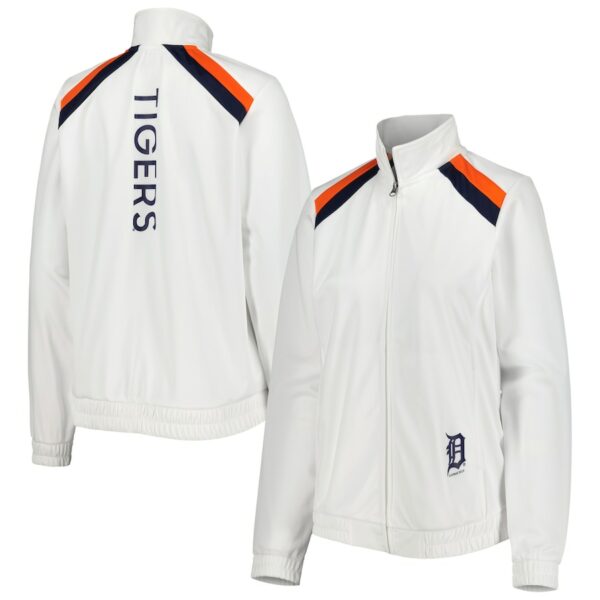 Women's Detroit Tigers G-III 4Her by Carl Banks White Red Flag Full-Zip Track Jacket