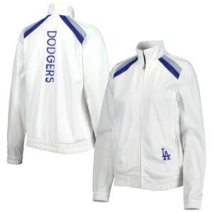Women's Los Angeles Dodgers G-III 4Her by Carl Banks White Red Flag Full-Zip Track Jacket