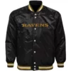 Baltimore Ravens Team Black Satin Jacket