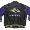 Black Purple NFL Baltimore Ravens Leather Jacket