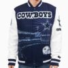 Dallas Cowboys Remix Varsity Jacket with Leather Sleeves