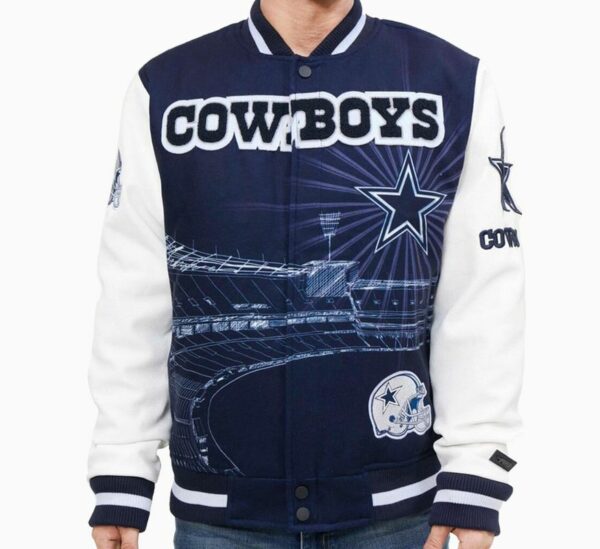 Dallas Cowboys Remix Varsity Jacket with Leather Sleeves