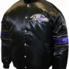 NFL Team Baltimore Ravens Black Satin Jacket