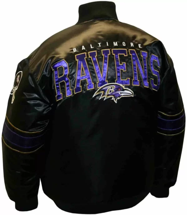 NFL Team Baltimore Ravens Black Satin Jacket