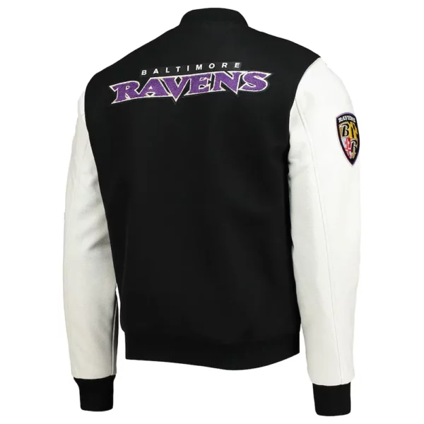 Baltimore Ravens Logo Black and White Varsity Jacket