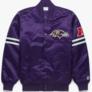 Starter Bomber Baltimore Ravens Purple Satin Jacket