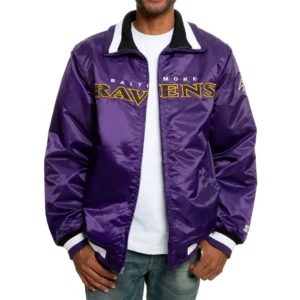 Varsity Baltimore Ravens Purple Satin Jacket