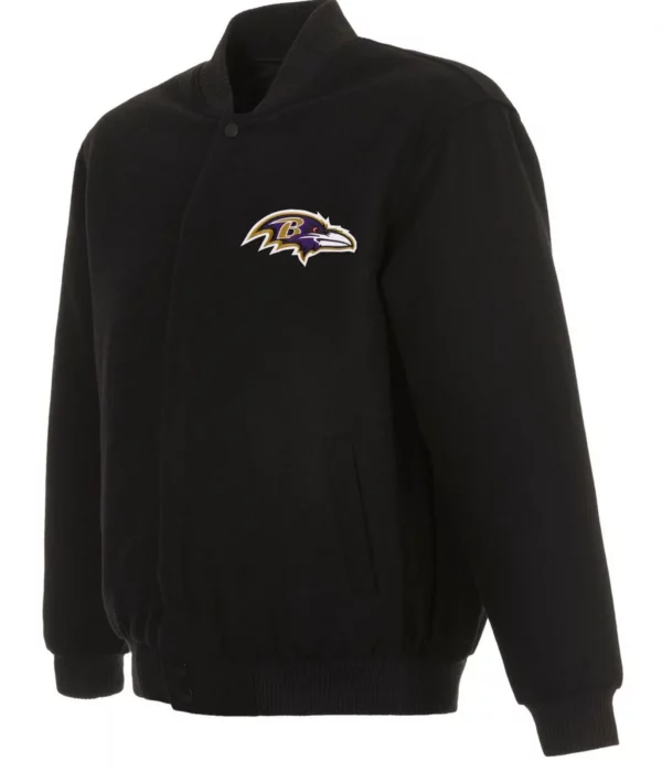 Varsity Baltimore Ravens Black Wool Jacket