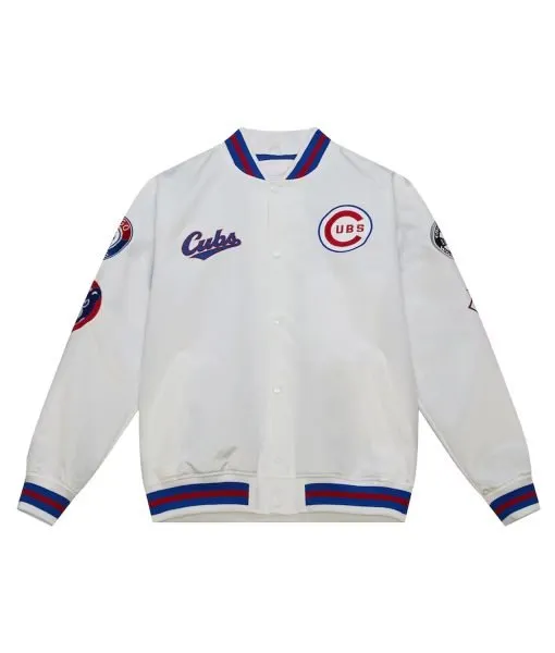 Chicago Cubs City Collection White Varsity Satin Jacket