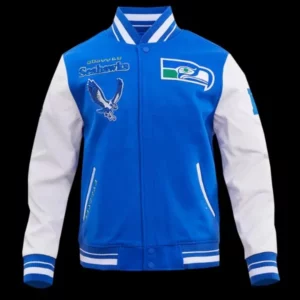 Seattle Seahawks Retro Classic Rib Wool Varsity Jacket