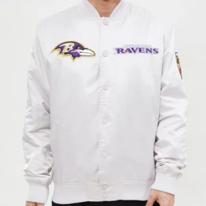 Baltimore Ravens Chest Hit Logo Satin Jacket