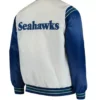 Seattle Seahawks Varsity Blue and White Satin Jacket