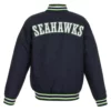 Seattle Seahawks Varsity Navy Blue Cotton Jacket