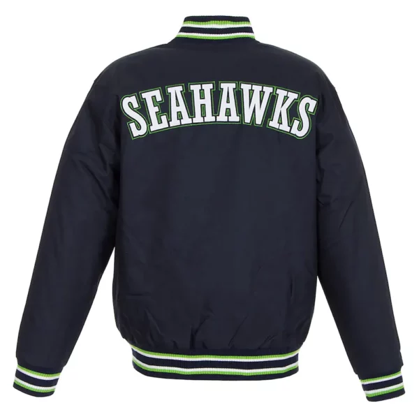 Seattle Seahawks Varsity Navy Blue Cotton Jacket