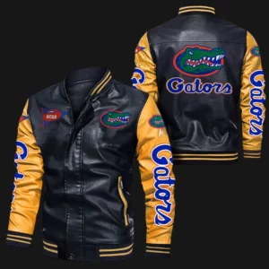 Black Yellow Florida Gators Leather Jacket