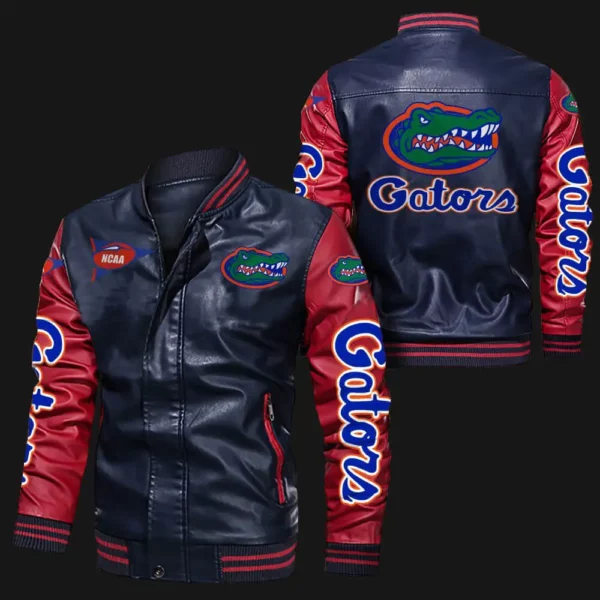 Blue Red Florida Gators Leather Jacket