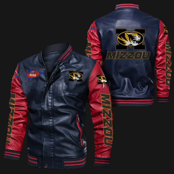 Blue Red Missouri Tigers Leather Jacket