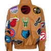 Brown NBA Team Collage Jeff Hamilton Leather Jacket