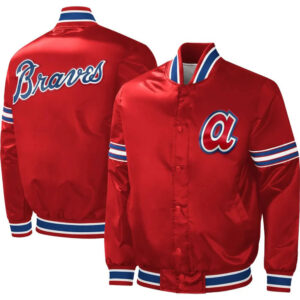 MLB Atlanta Braves Red Satin Jacket