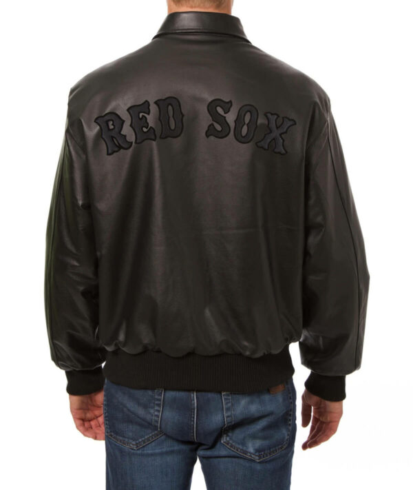 MLB Boston Red Sox Black Leather Jacket