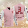 MLB Pink Boston Red Sox Baseball Varsity Jacket