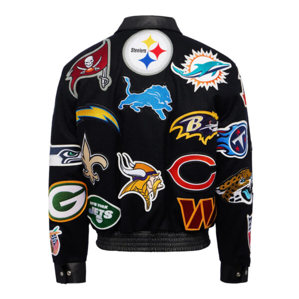 NFL Collage Black Jeff Hamilton Wool Jacket