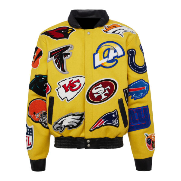 NFL Collage Yellow Jeff Hamilton Wool Jacket