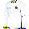 NFL LA Rams Football Team White Satin Jacket