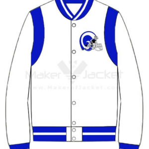 NFL LA Rams White And Blue Satin Jacket
