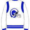 NFL LA Rams White And Blue Satin Jacket