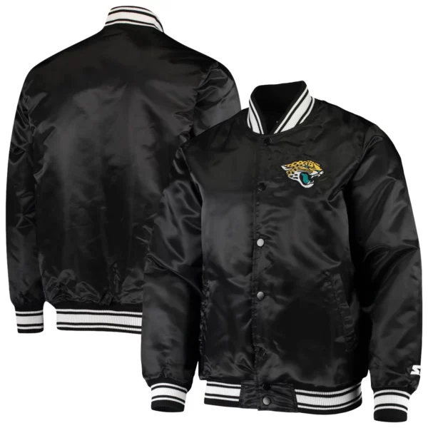 Men’s NFL Starter Black Satin Varsity Jacket