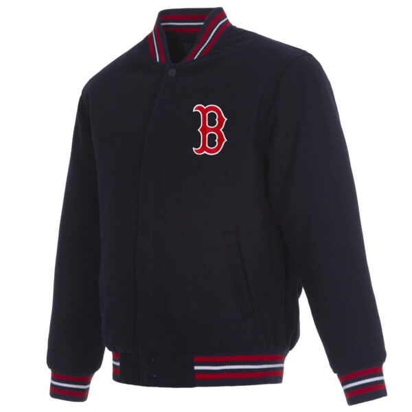 Navy Blue MLB Boston Red Sox Wool Jacket