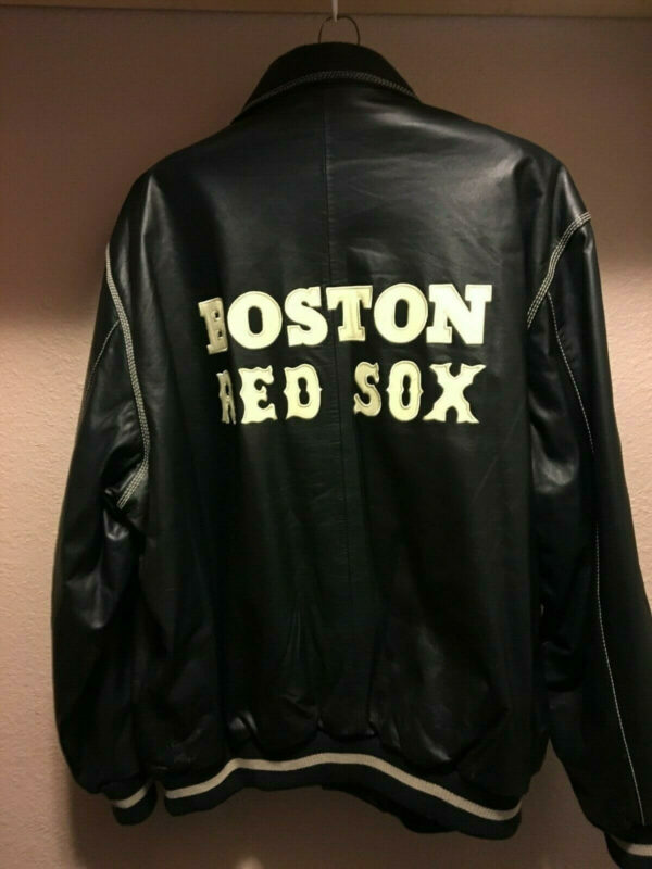 Vintage Boston Red Sox Black Leather Jacket