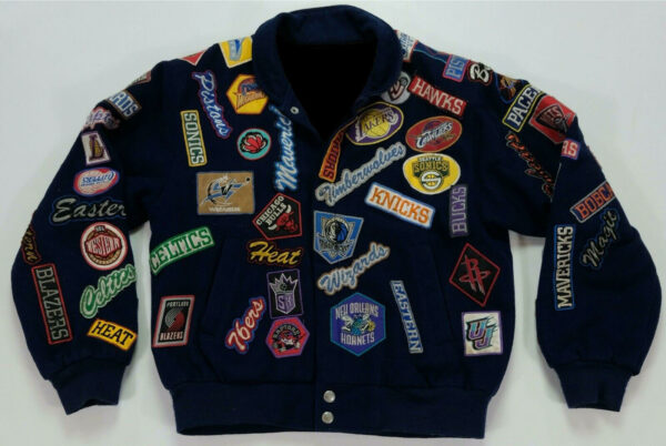 Vintage NBA Teams Patches Jeff Hamilton Wool Jacket