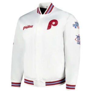 White MLB Philadelphia Phillies Satin Jacket