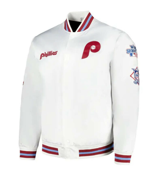 White MLB Philadelphia Phillies Satin Jacket