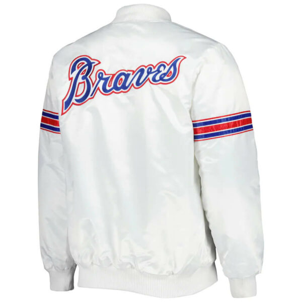 White MLB Team Atlanta Braves Satin Jacket